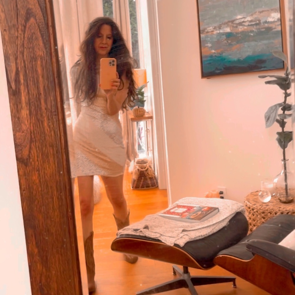 Boho Shimmer One Shoulder Dress NWT She’s SO Good! My Host pick 💐